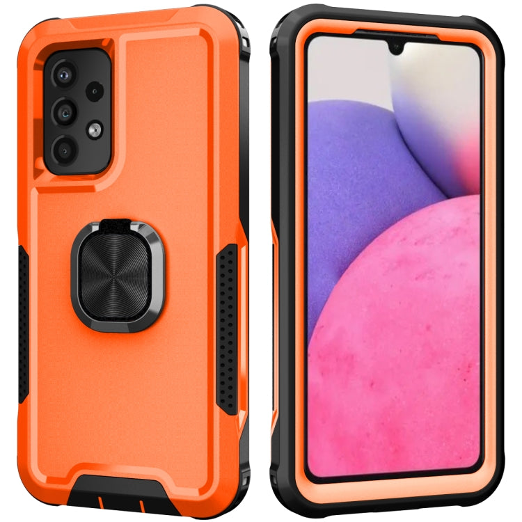 For Samsung Galaxy A33 5G 3 in 1 Ring Holder PC + TPU Phone Case
