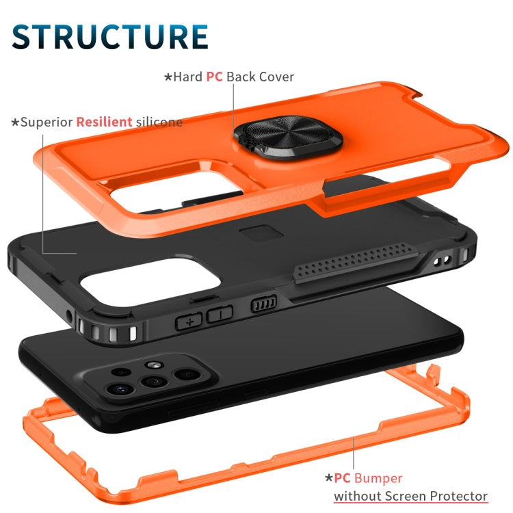For Samsung Galaxy A33 5G 3 in 1 Ring Holder PC + TPU Phone Case