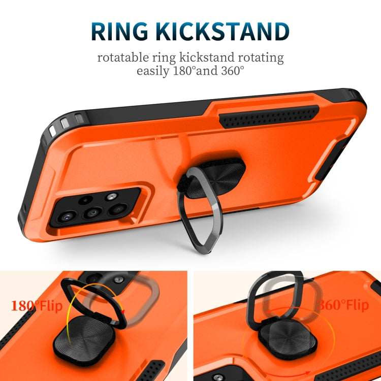 For Samsung Galaxy A33 5G 3 in 1 Ring Holder PC + TPU Phone Case