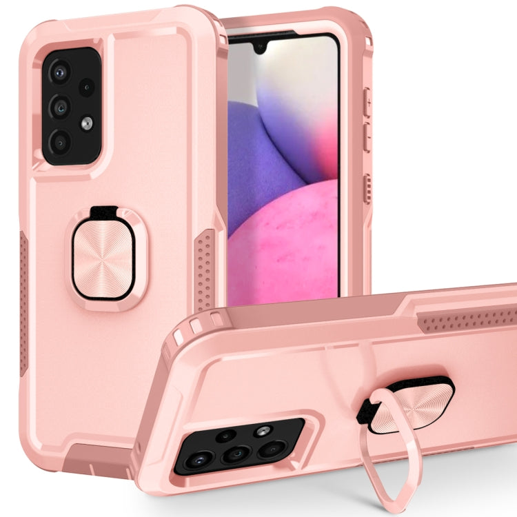 For Samsung Galaxy A33 5G 3 in 1 Ring Holder PC + TPU Phone Case