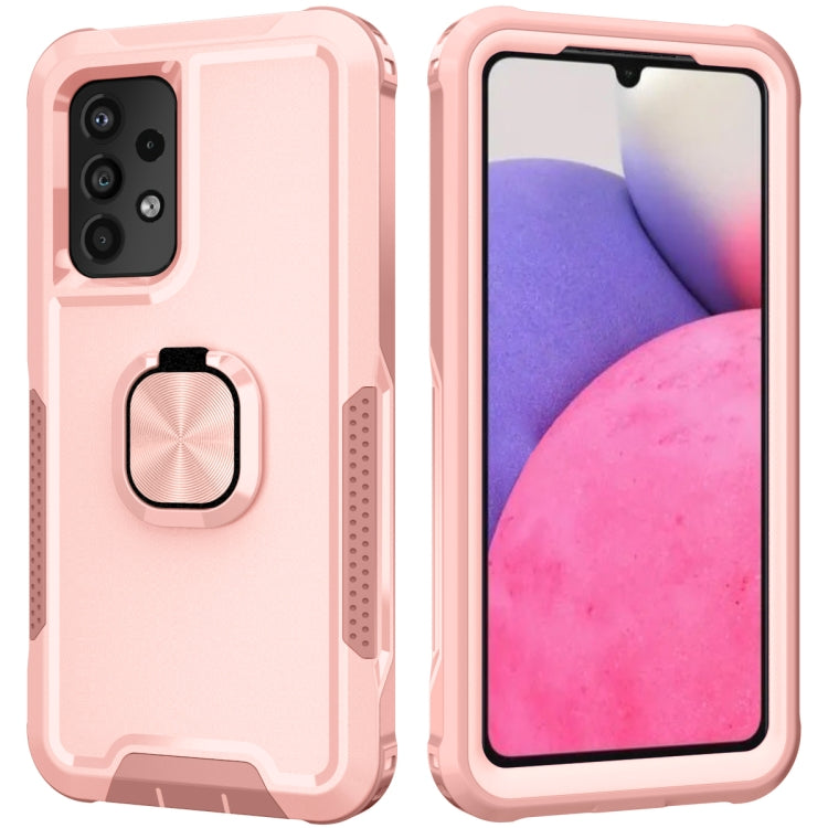 For Samsung Galaxy A33 5G 3 in 1 Ring Holder PC + TPU Phone Case