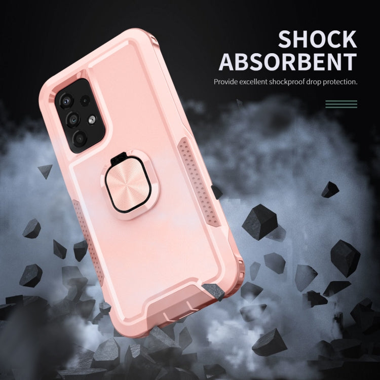 For Samsung Galaxy A33 5G 3 in 1 Ring Holder PC + TPU Phone Case