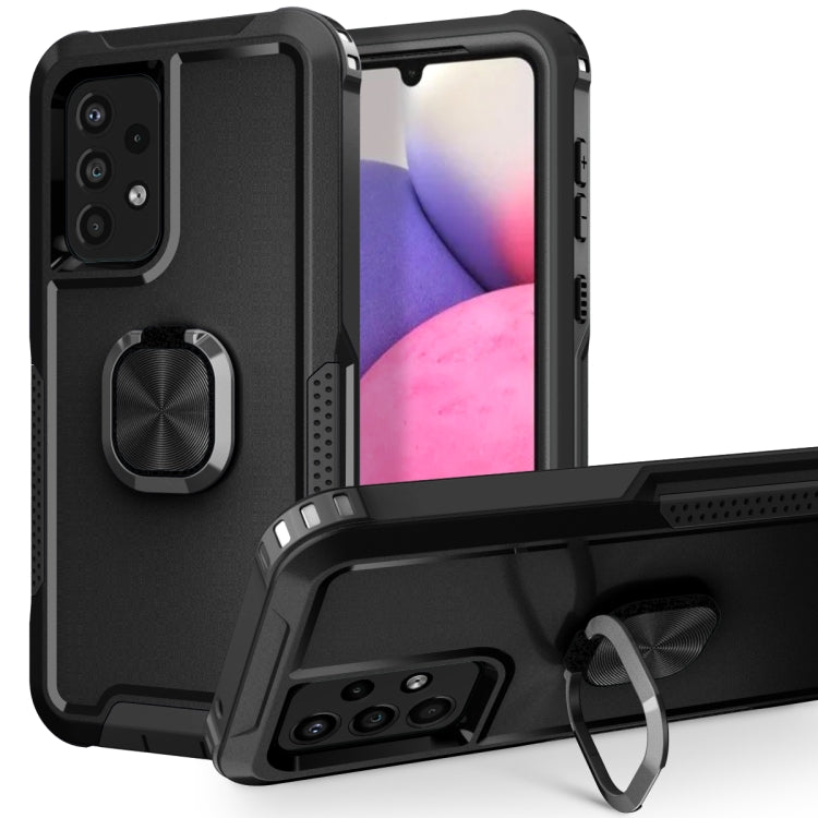 For Samsung Galaxy A33 5G 3 in 1 Ring Holder PC + TPU Phone Case