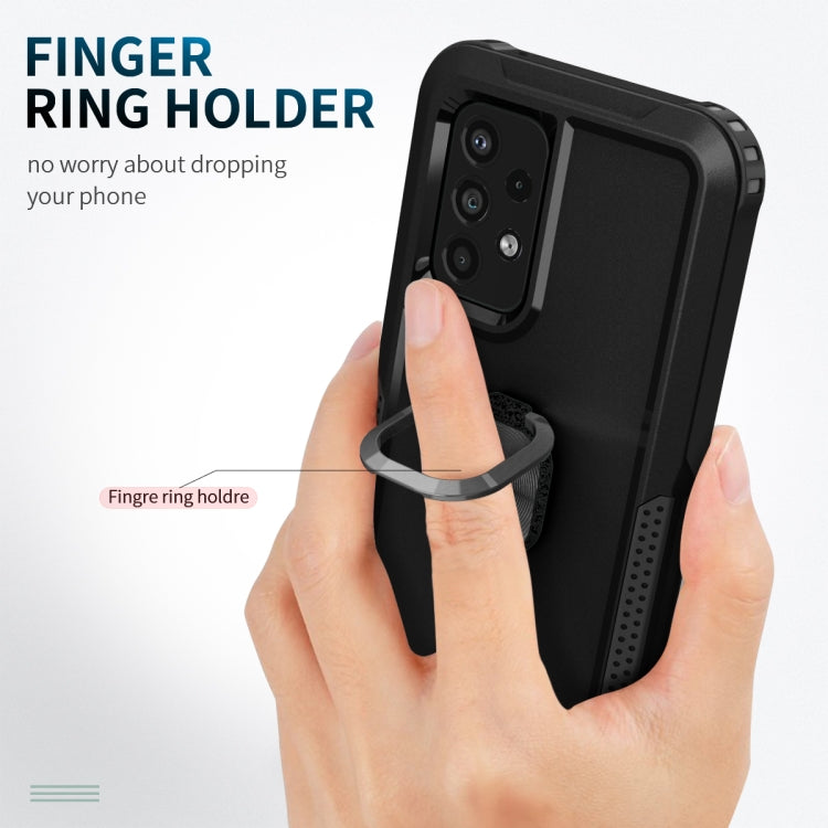 For Samsung Galaxy A33 5G 3 in 1 Ring Holder PC + TPU Phone Case