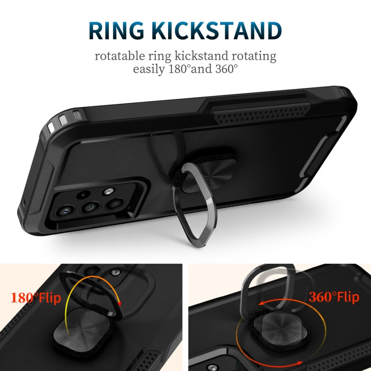For Samsung Galaxy A33 5G 3 in 1 Ring Holder PC + TPU Phone Case