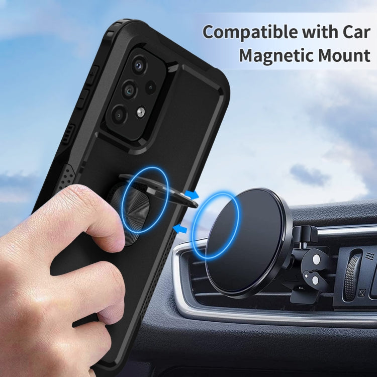 For Samsung Galaxy A33 5G 3 in 1 Ring Holder PC + TPU Phone Case