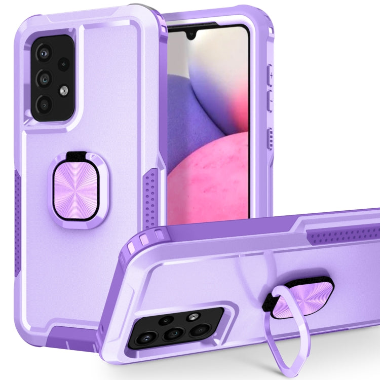 For Samsung Galaxy A33 5G 3 in 1 Ring Holder PC + TPU Phone Case