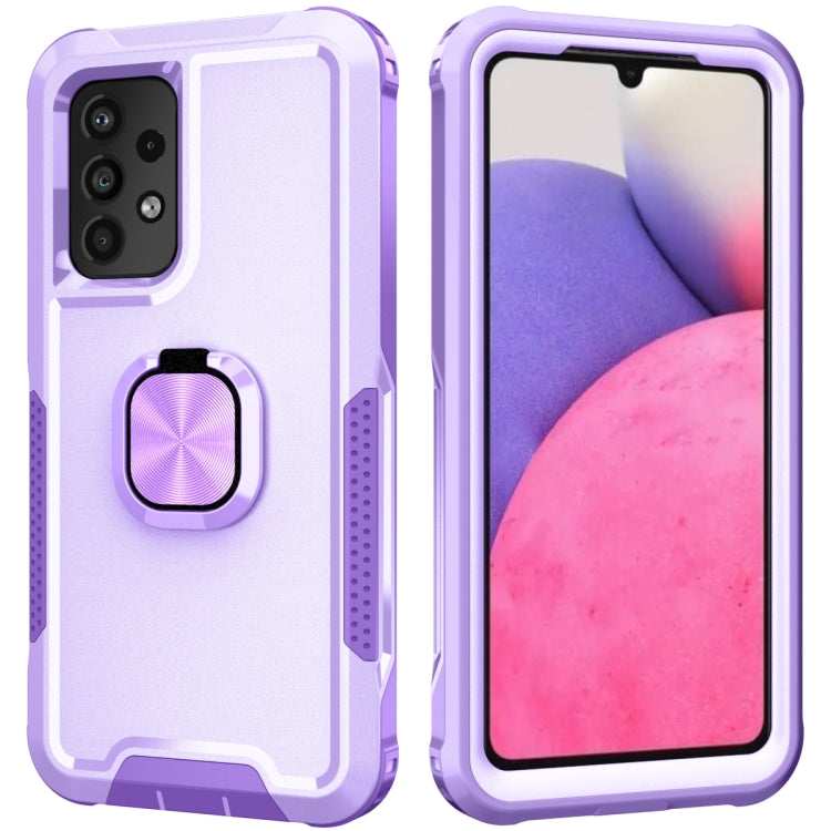 For Samsung Galaxy A33 5G 3 in 1 Ring Holder PC + TPU Phone Case