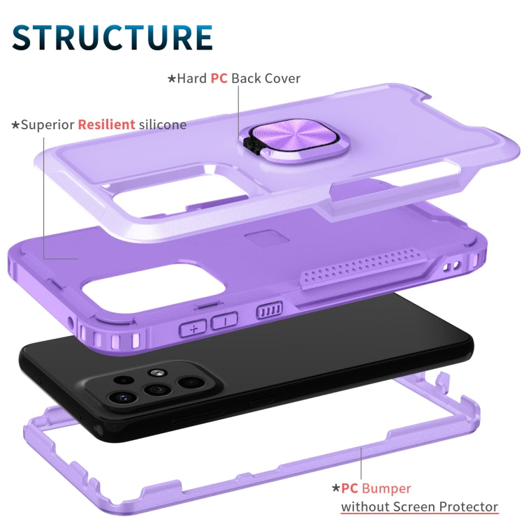 For Samsung Galaxy A33 5G 3 in 1 Ring Holder PC + TPU Phone Case