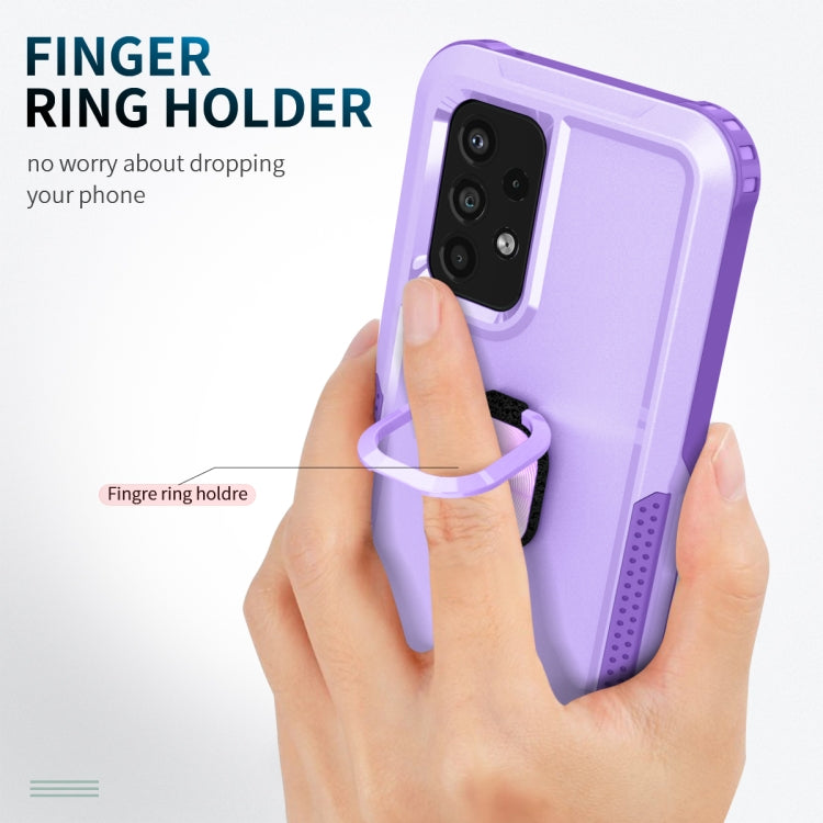 For Samsung Galaxy A33 5G 3 in 1 Ring Holder PC + TPU Phone Case