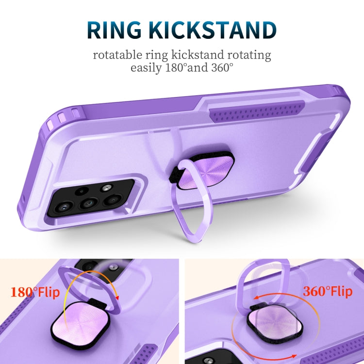 For Samsung Galaxy A33 5G 3 in 1 Ring Holder PC + TPU Phone Case