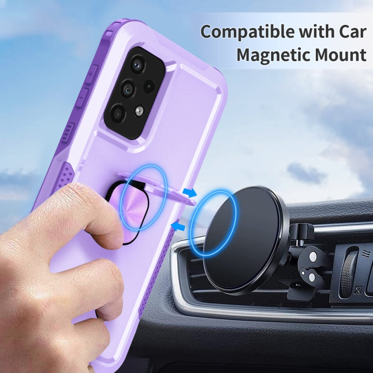 For Samsung Galaxy A33 5G 3 in 1 Ring Holder PC + TPU Phone Case