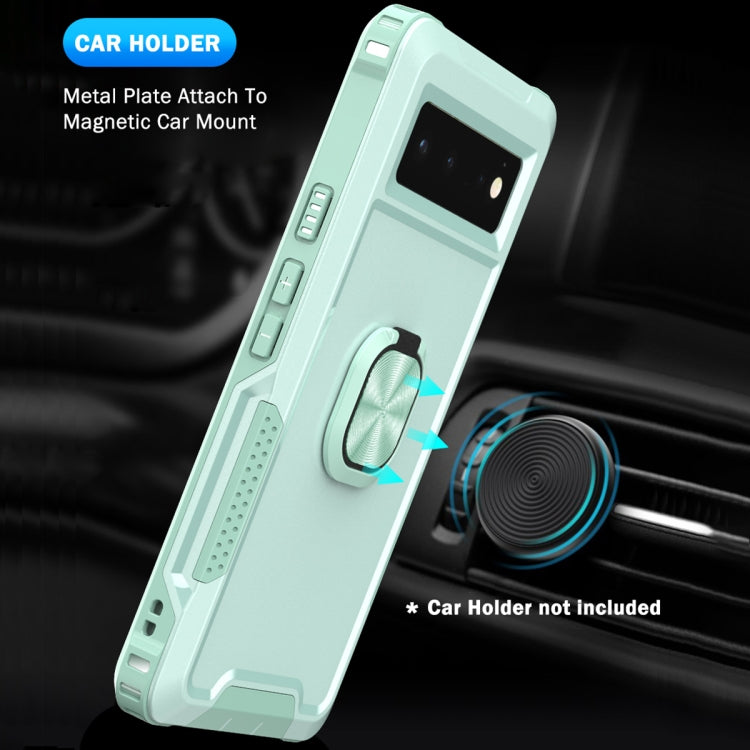 For Google Pixel 6 3 in 1 Ring Holder PC + TPU Phone Case