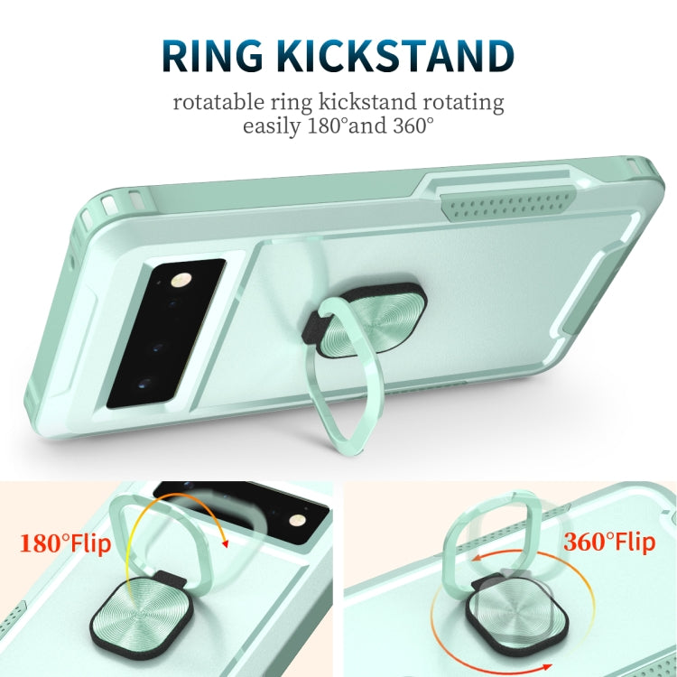 For Google Pixel 6 3 in 1 Ring Holder PC + TPU Phone Case