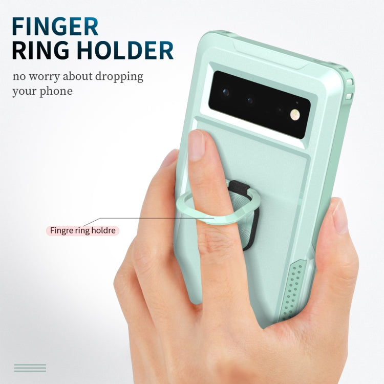 For Google Pixel 6 3 in 1 Ring Holder PC + TPU Phone Case