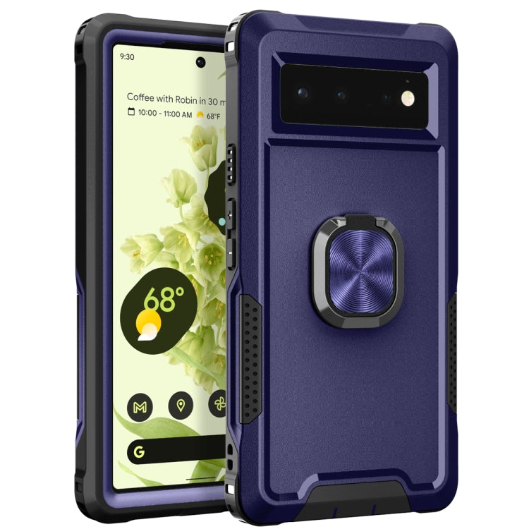 For Google Pixel 6 3 in 1 Ring Holder PC + TPU Phone Case