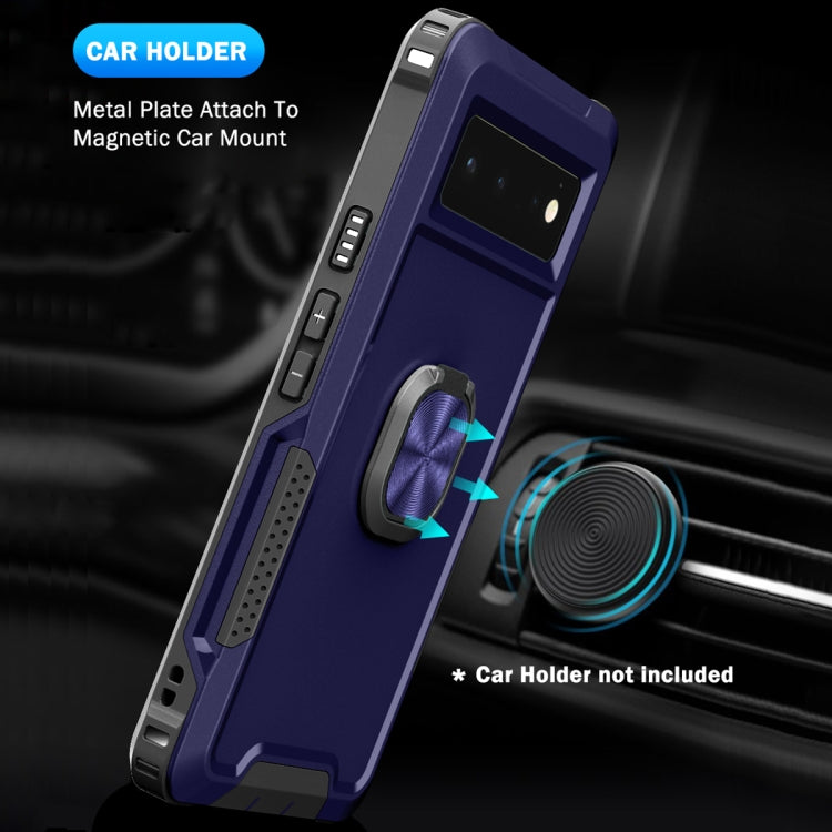 For Google Pixel 6 3 in 1 Ring Holder PC + TPU Phone Case