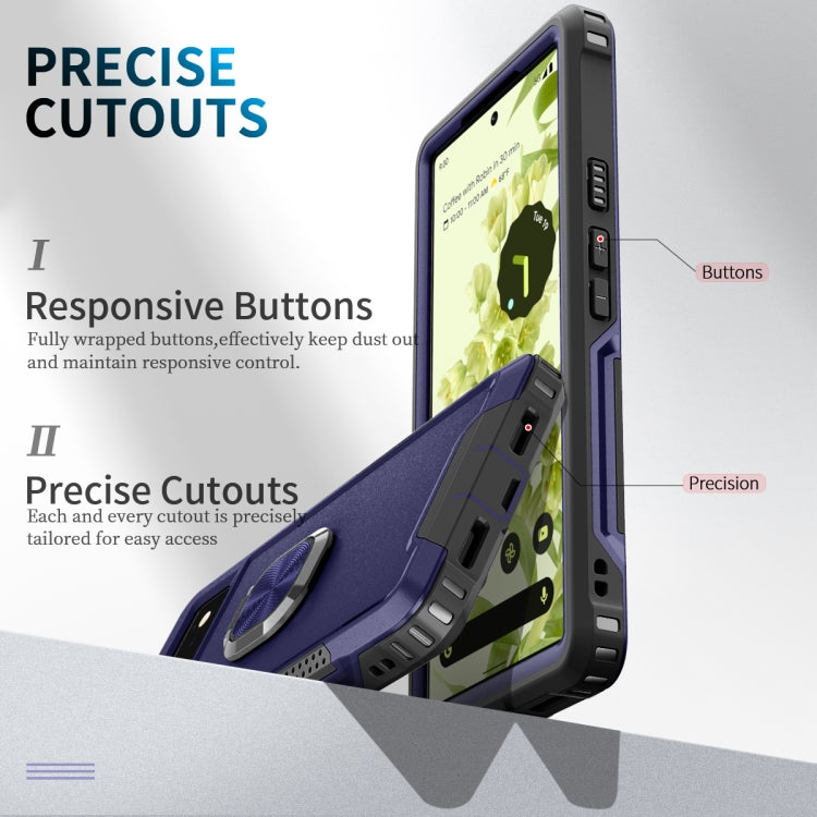 For Google Pixel 6 3 in 1 Ring Holder PC + TPU Phone Case