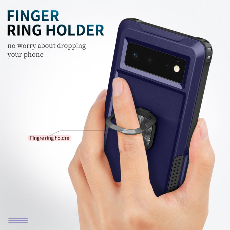 For Google Pixel 6 3 in 1 Ring Holder PC + TPU Phone Case