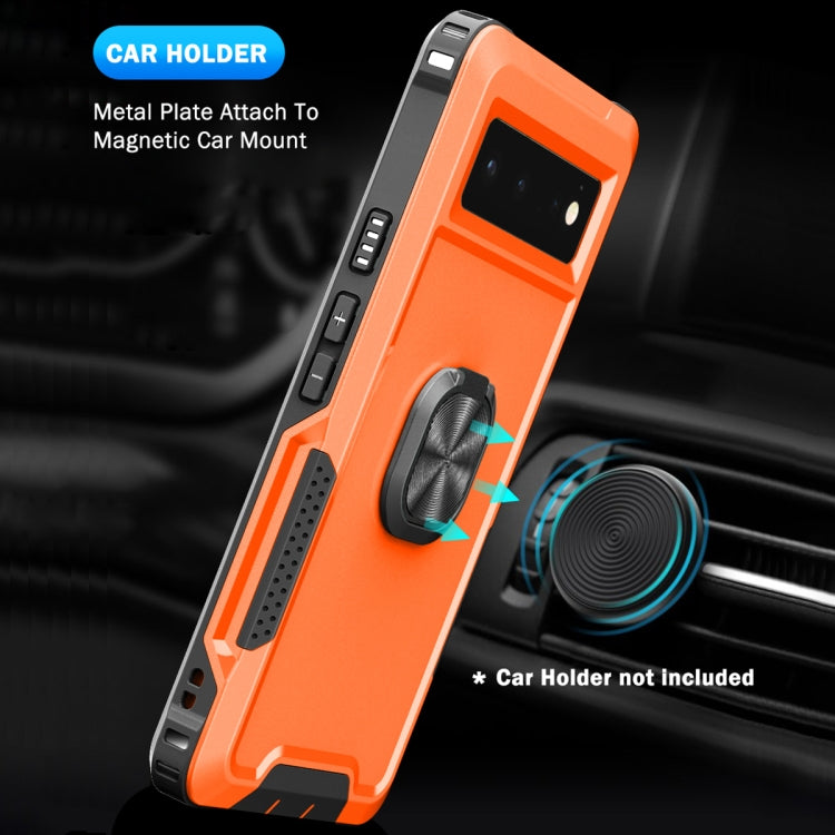 For Google Pixel 6 3 in 1 Ring Holder PC + TPU Phone Case