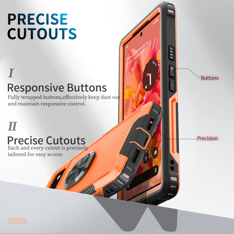 For Google Pixel 6 3 in 1 Ring Holder PC + TPU Phone Case