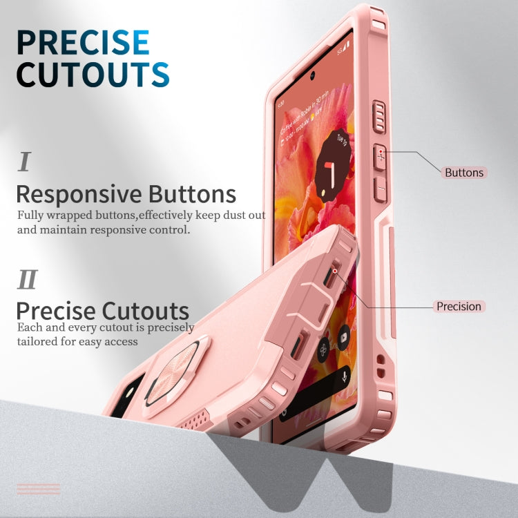For Google Pixel 6 3 in 1 Ring Holder PC + TPU Phone Case