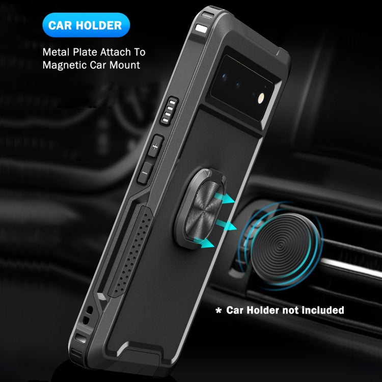 For Google Pixel 6 3 in 1 Ring Holder PC + TPU Phone Case