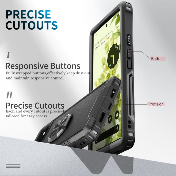 For Google Pixel 6 3 in 1 Ring Holder PC + TPU Phone Case
