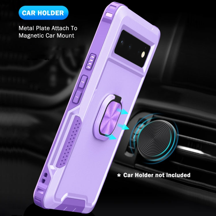 For Google Pixel 6 3 in 1 Ring Holder PC + TPU Phone Case