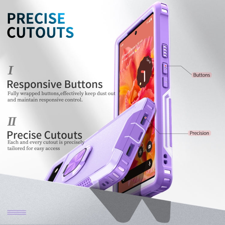 For Google Pixel 6 3 in 1 Ring Holder PC + TPU Phone Case