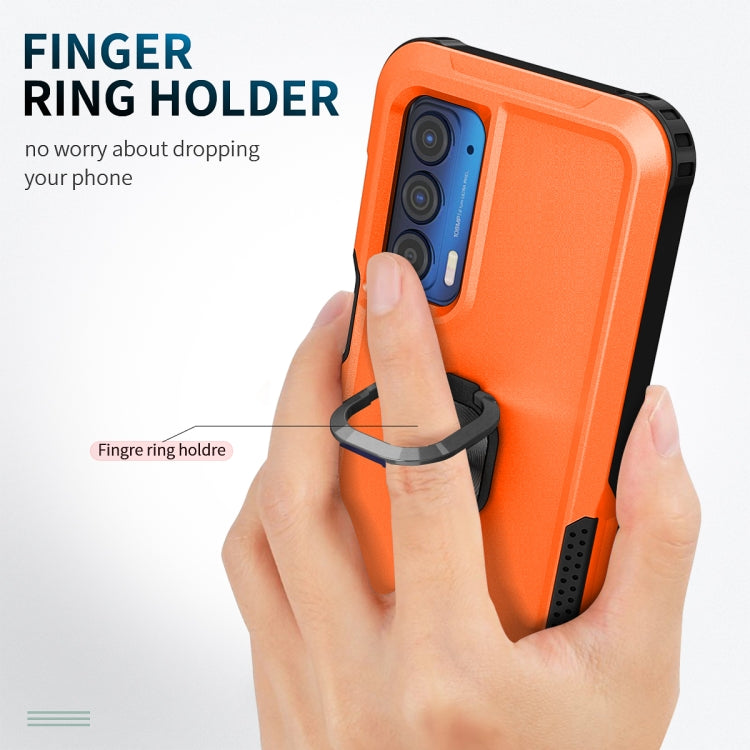 For Motorola Moto Edge 2021 3 in 1 Ring Holder PC + TPU Phone Case