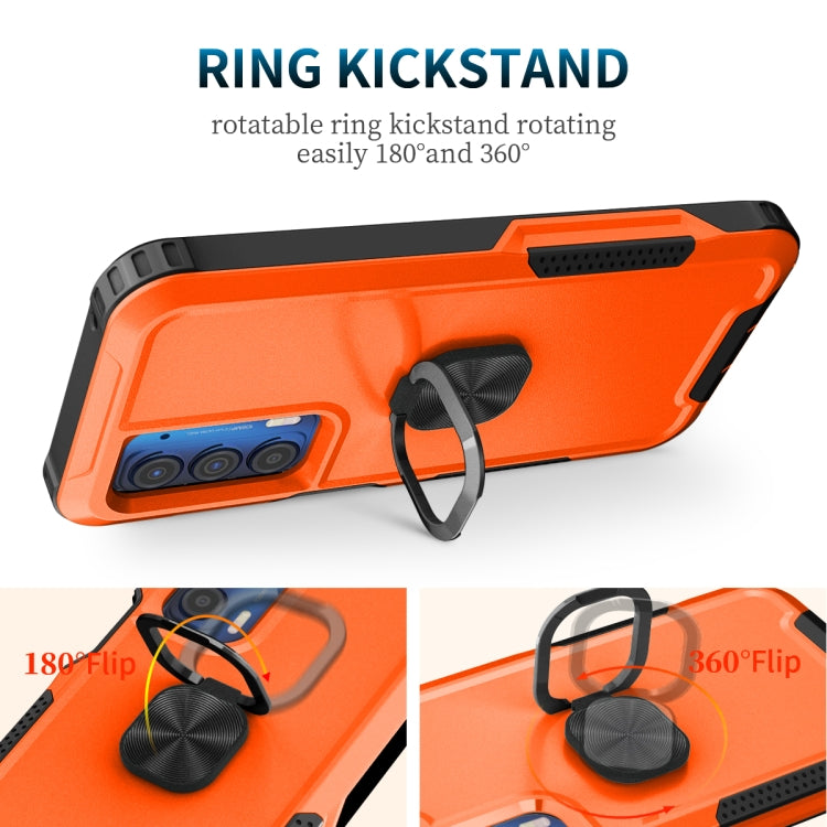 For Motorola Moto Edge 2021 3 in 1 Ring Holder PC + TPU Phone Case