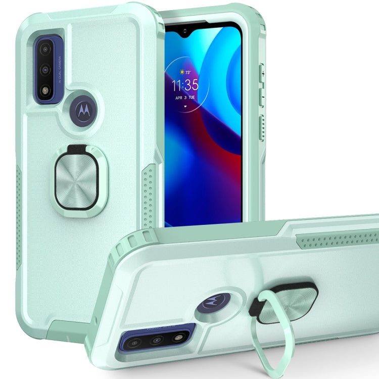 For Motorola Moto G Pure 3 in 1 Ring Holder PC + TPU Phone Case