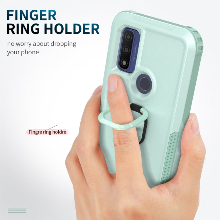 For Motorola Moto G Pure 3 in 1 Ring Holder PC + TPU Phone Case