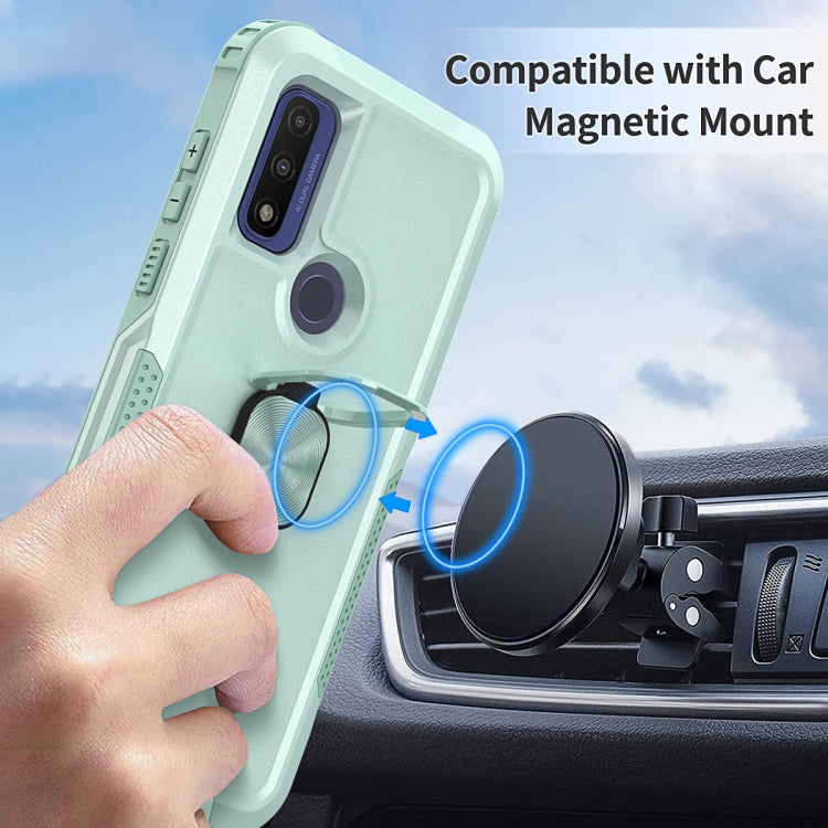 For Motorola Moto G Pure 3 in 1 Ring Holder PC + TPU Phone Case
