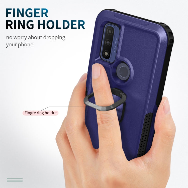 For Motorola Moto G Pure 3 in 1 Ring Holder PC + TPU Phone Case