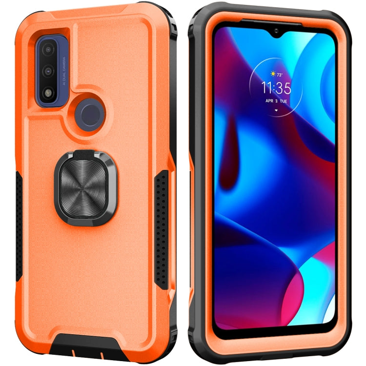 For Motorola Moto G Pure 3 in 1 Ring Holder PC + TPU Phone Case