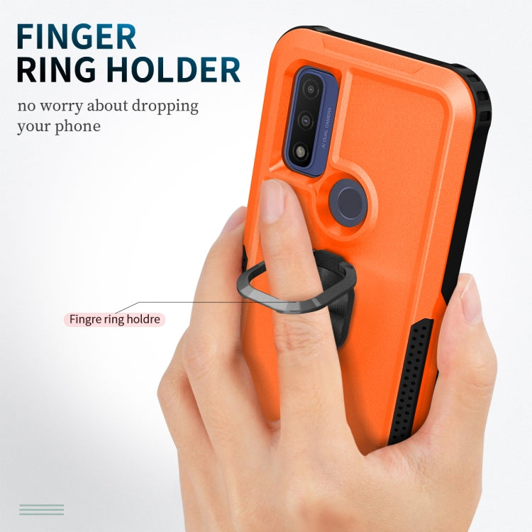 For Motorola Moto G Pure 3 in 1 Ring Holder PC + TPU Phone Case
