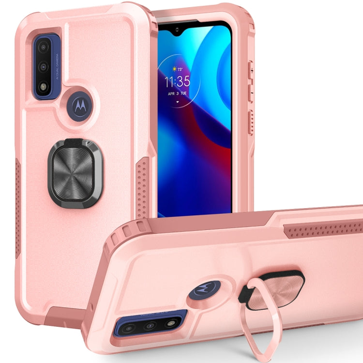 For Motorola Moto G Pure 3 in 1 Ring Holder PC + TPU Phone Case