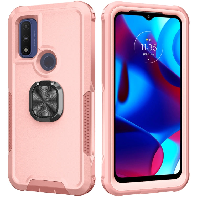 For Motorola Moto G Pure 3 in 1 Ring Holder PC + TPU Phone Case
