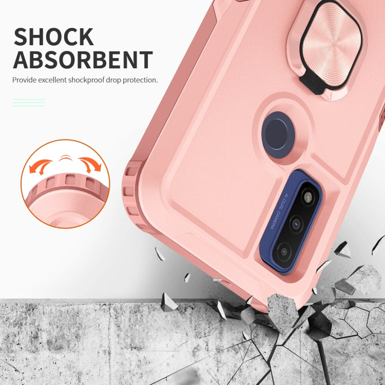 For Motorola Moto G Pure 3 in 1 Ring Holder PC + TPU Phone Case