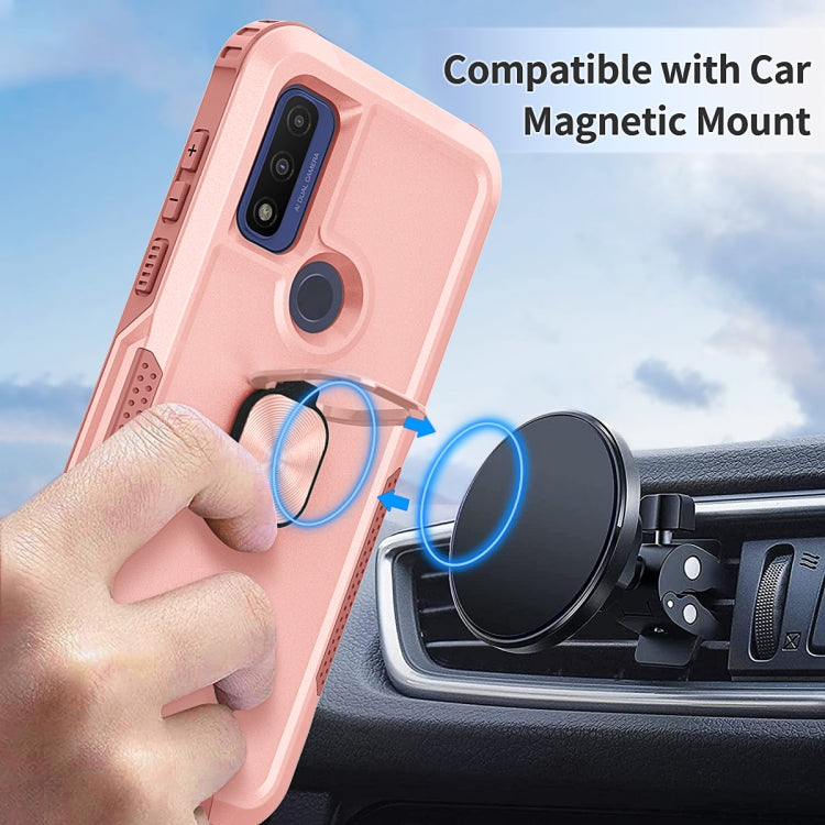 For Motorola Moto G Pure 3 in 1 Ring Holder PC + TPU Phone Case