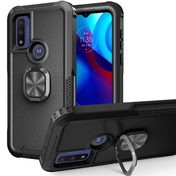 For Motorola Moto G Pure 3 in 1 Ring Holder PC + TPU Phone Case