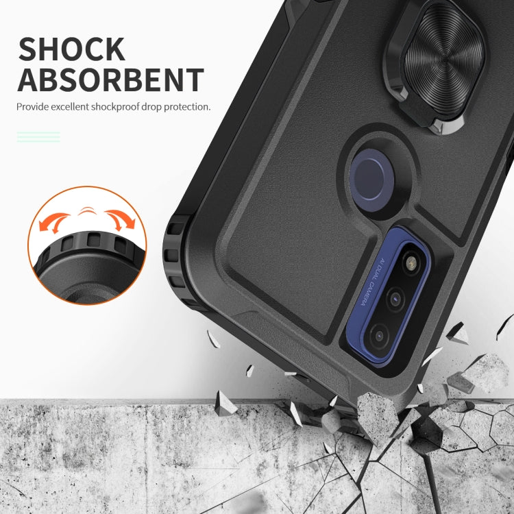 For Motorola Moto G Pure 3 in 1 Ring Holder PC + TPU Phone Case