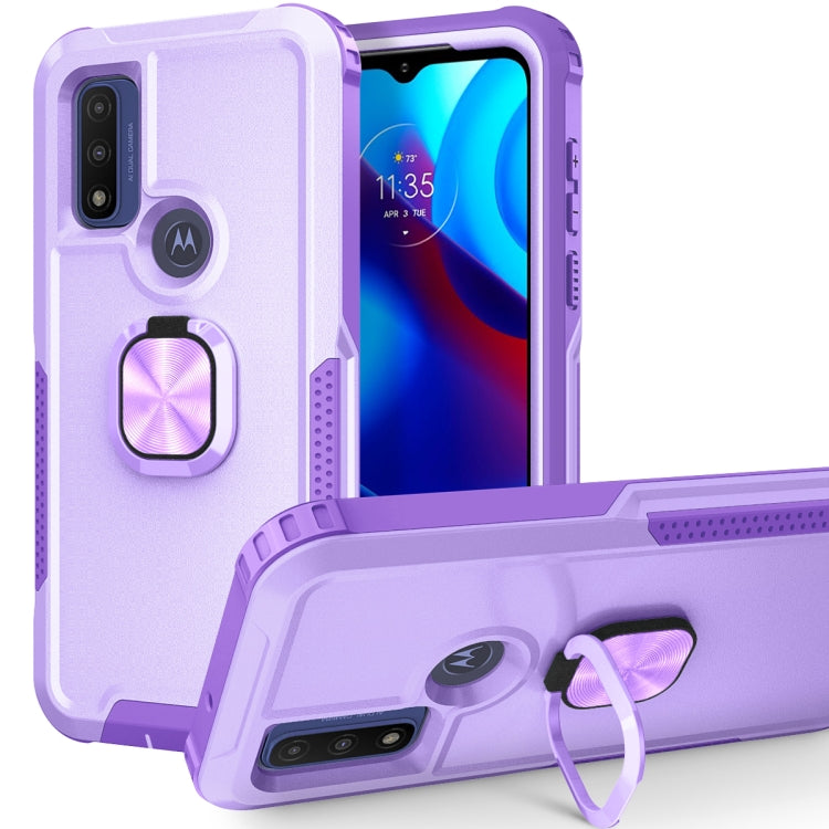 For Motorola Moto G Pure 3 in 1 Ring Holder PC + TPU Phone Case