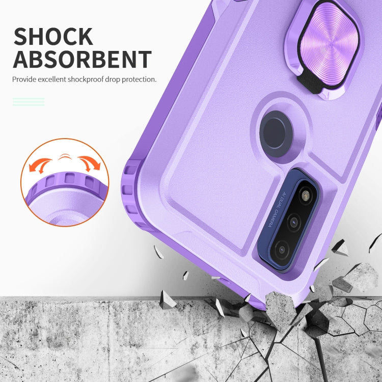 For Motorola Moto G Pure 3 in 1 Ring Holder PC + TPU Phone Case