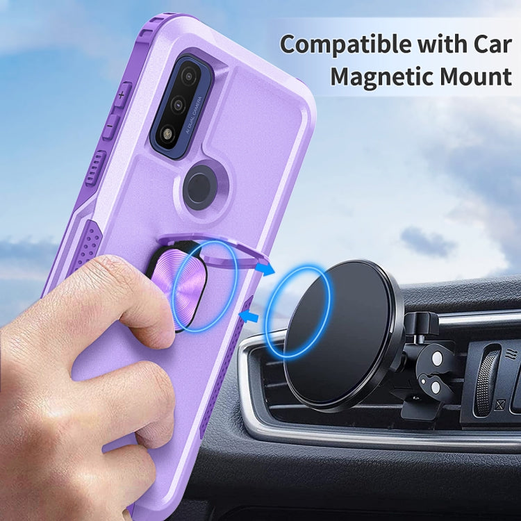 For Motorola Moto G Pure 3 in 1 Ring Holder PC + TPU Phone Case