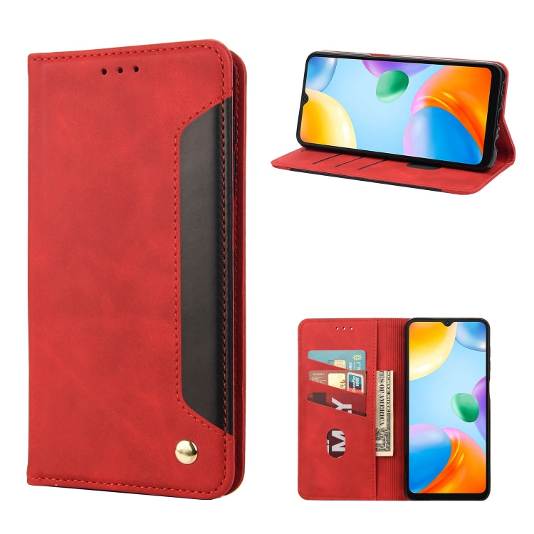 For Xiaomi Redmi 10C Skin Feel Splicing Leather Phone Case