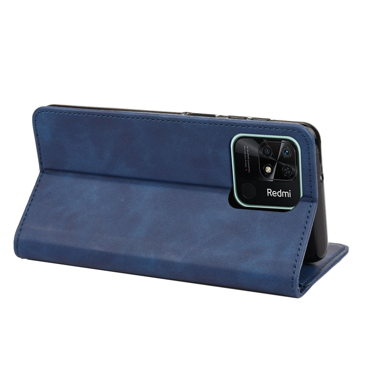 For Xiaomi Redmi 10C Skin Feel Splicing Leather Phone Case