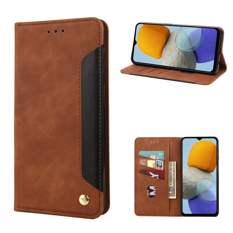 For Samsung Galaxy M23 5G Skin Feel Splicing Leather Phone Case